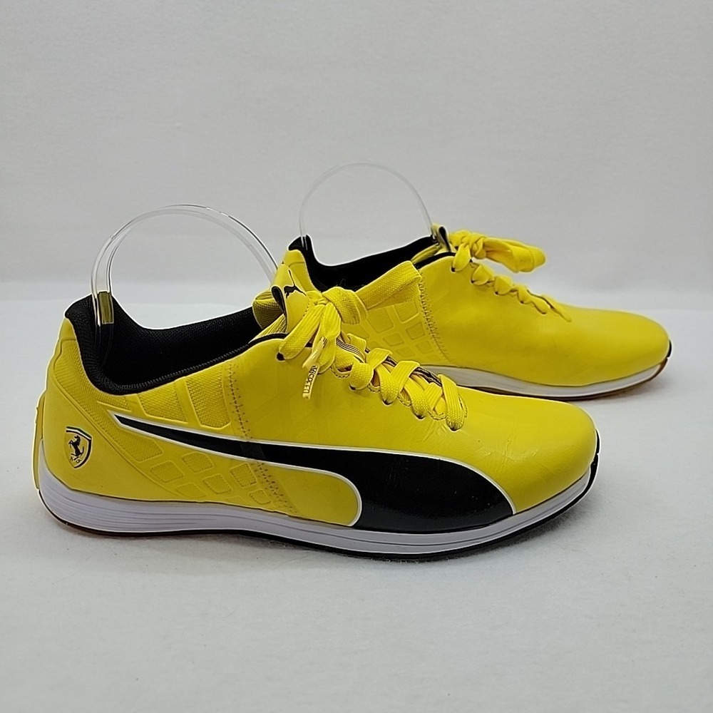 PUMA EvoSpeed Ferrari Sneaker Motorsport Shoe Vibrant Yellow Black Womens US 9.5